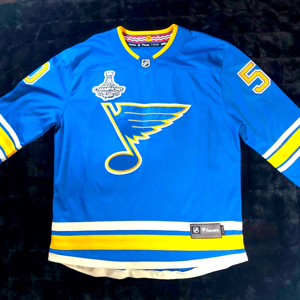 NHL Jordan Bennington St. Louis Blues 2019 SC Championship L “NWT”.